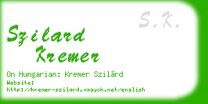 szilard kremer business card